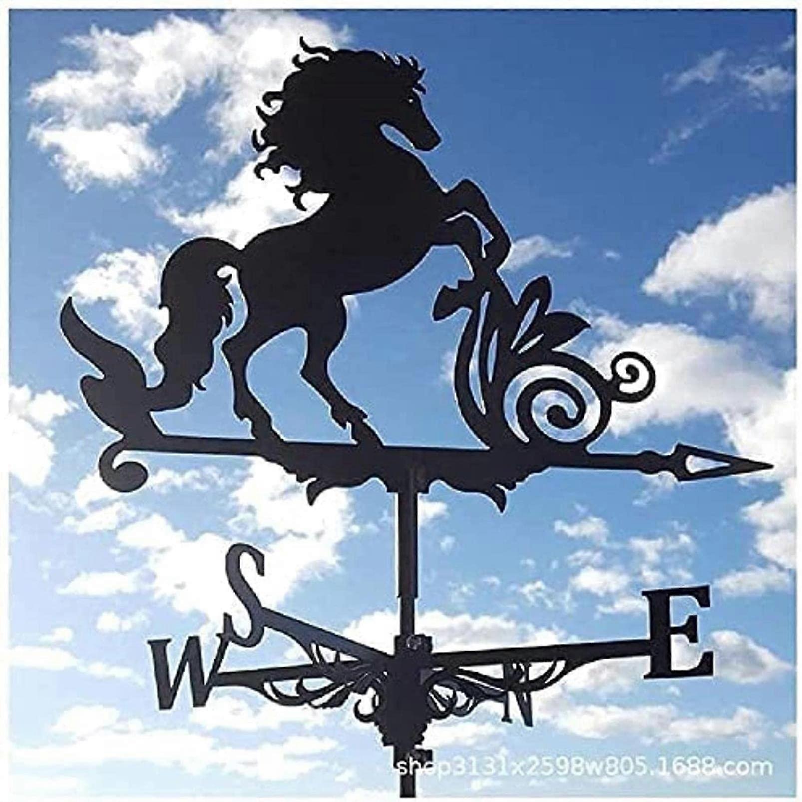 Weather Vane Iron Art Decor Steel Wind Vane For Gardens Yard Lawn Floor Ornament Roofs Weathervane Color B
