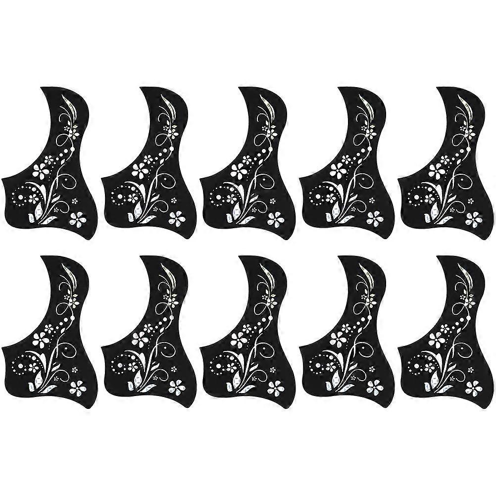 Guitar Pickguards Scratch Resistant 10Pcs Black for Acoustic and Folk Guitars