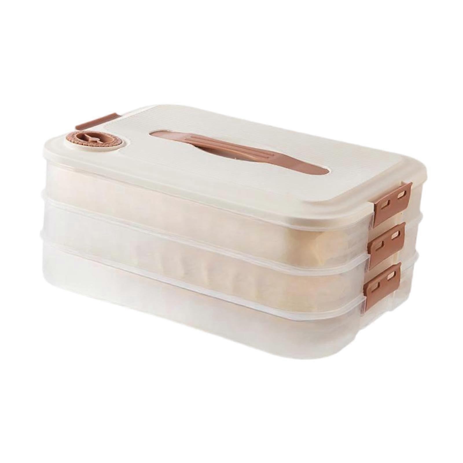 Food Storage Containers with Handles and Lid, Fridge Organizer, Kitchen Organizer, Three Layers