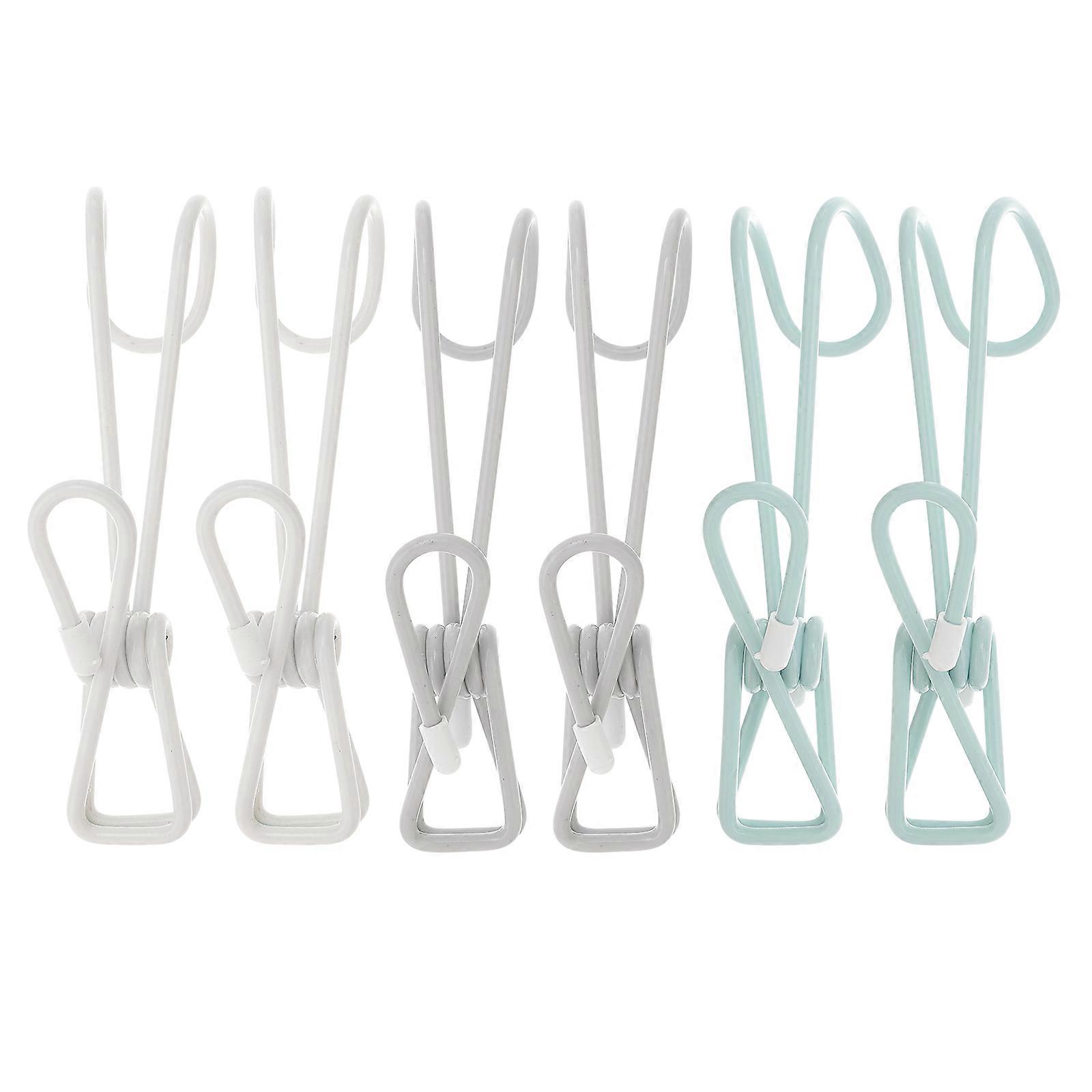 Clips For Clothes Non-Slipping Windproof Clothespins For Laundry White 6Pcs