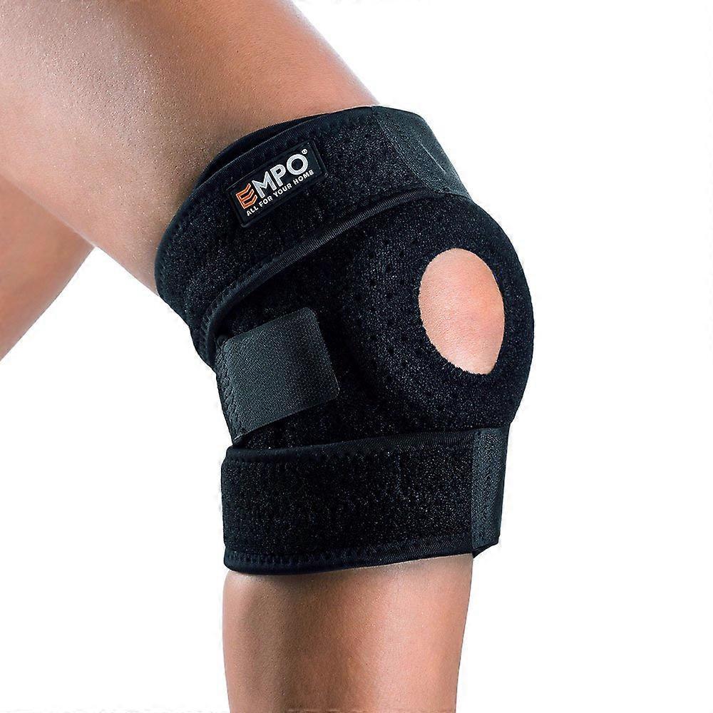Knee Support Adjustable Knee Pads for Men and Women - Non-Slip Design, Strong Velcro, Ideal for Jogging and Injury Recovery, Black