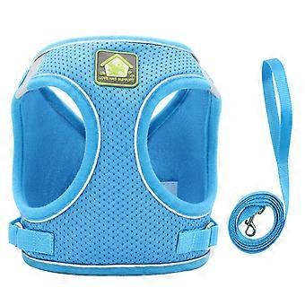 Pet Leash Harness Breathable Reflective Cat Vest Harness with 360 Degree Rotating Traction Hook for Pet Supplies S