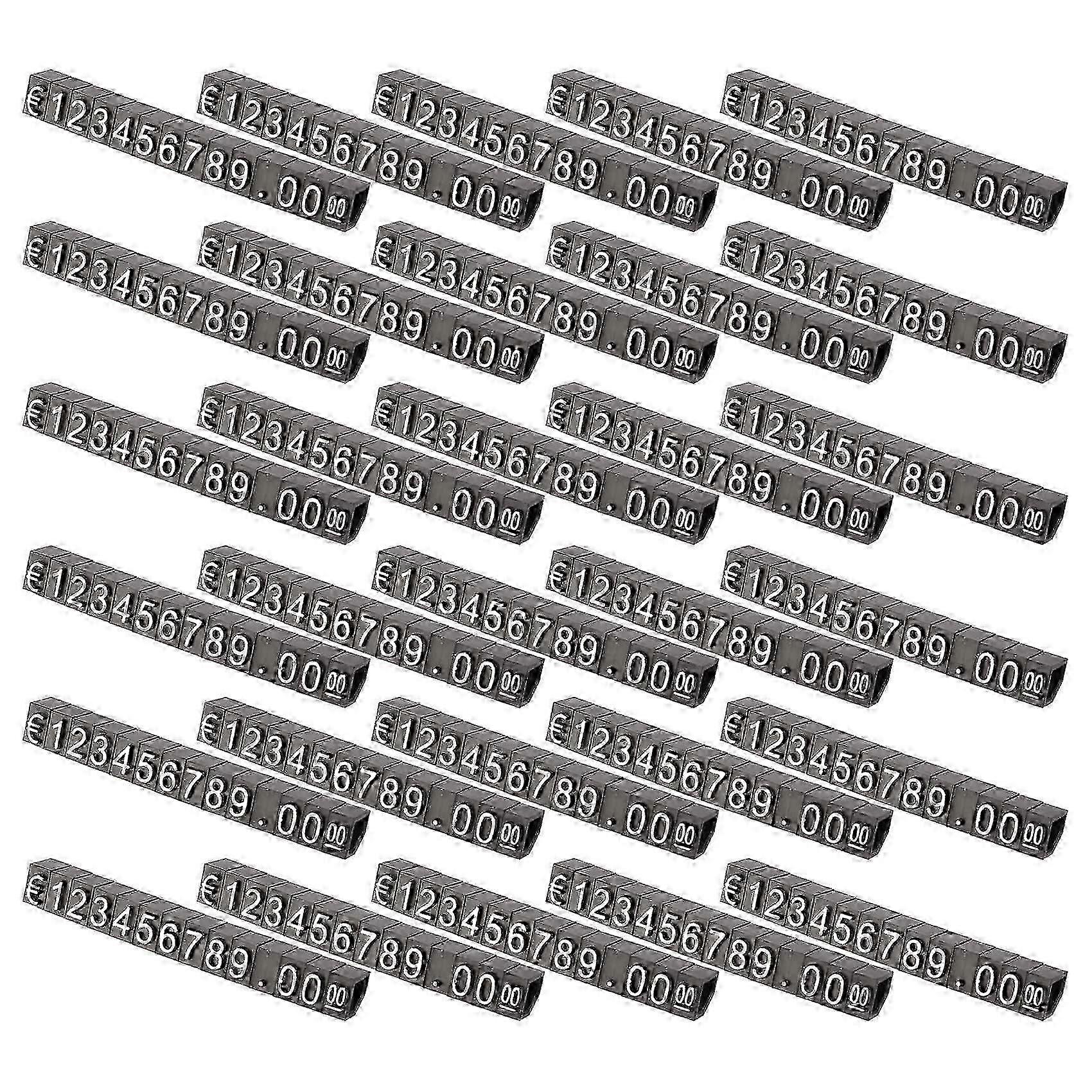 30 Sets Adjustable Plastic Cube Display Tags and Number Stand Frames for Shops