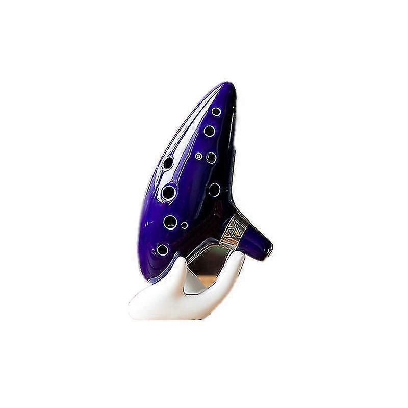 C Alto Ceramic Ocarina with 12 Holes for Musical Instruments, Includes Musical Notebook, Stand and Case