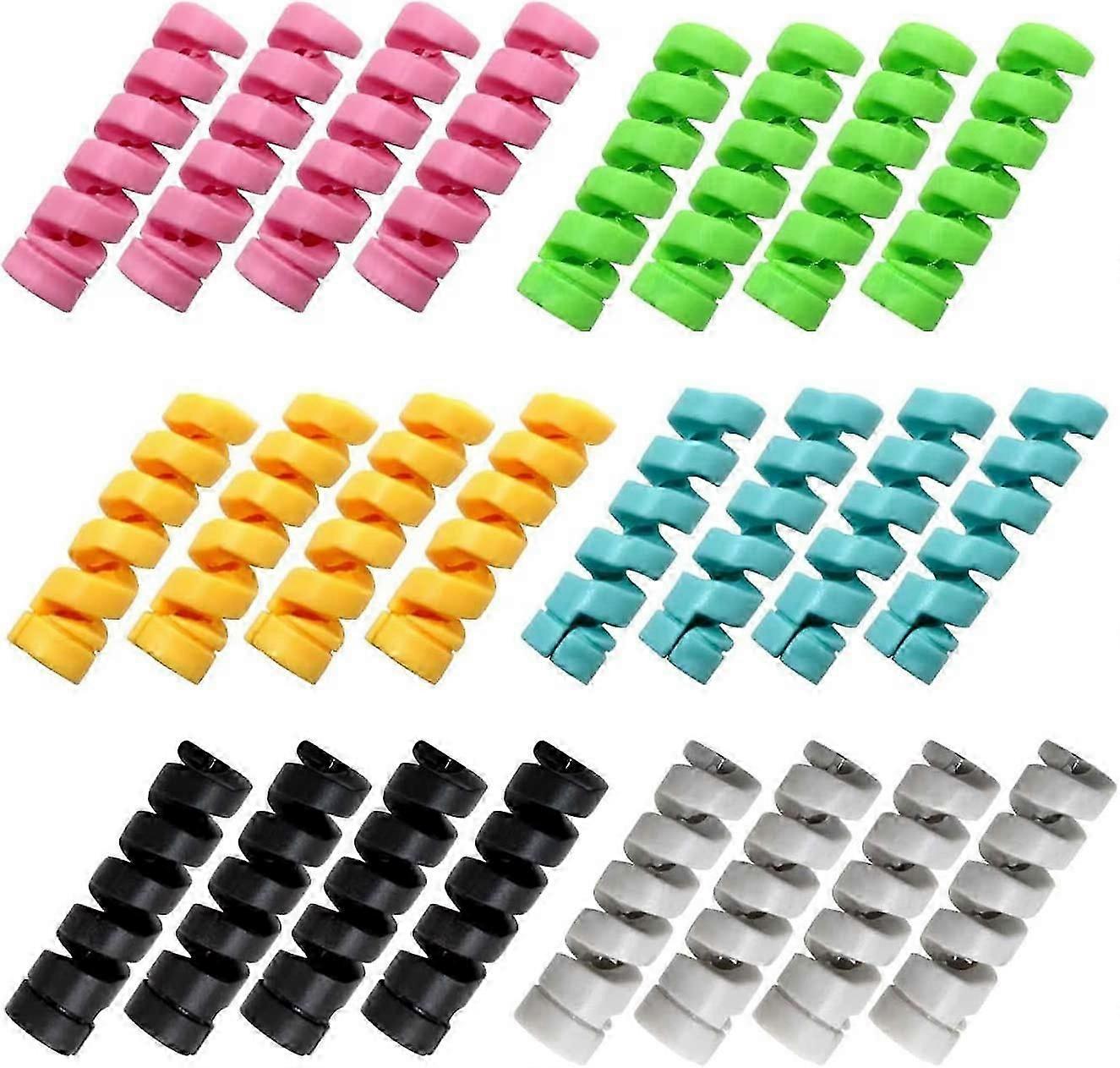 24 Pieces Spiral Data Cable Protector