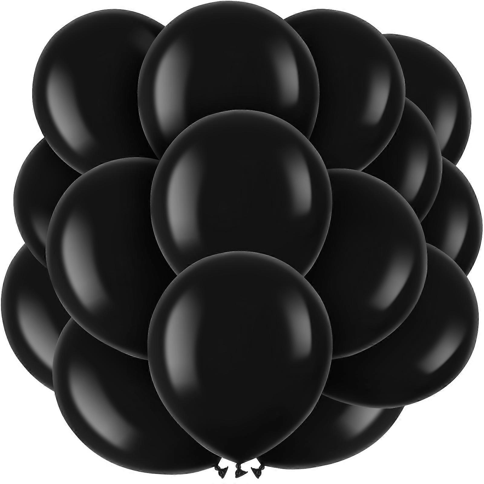 Black Pearlized Balloons 100pcs Pack for Birthday Party Decorations – Ideal for Black Themed Celebrations for Men and Women