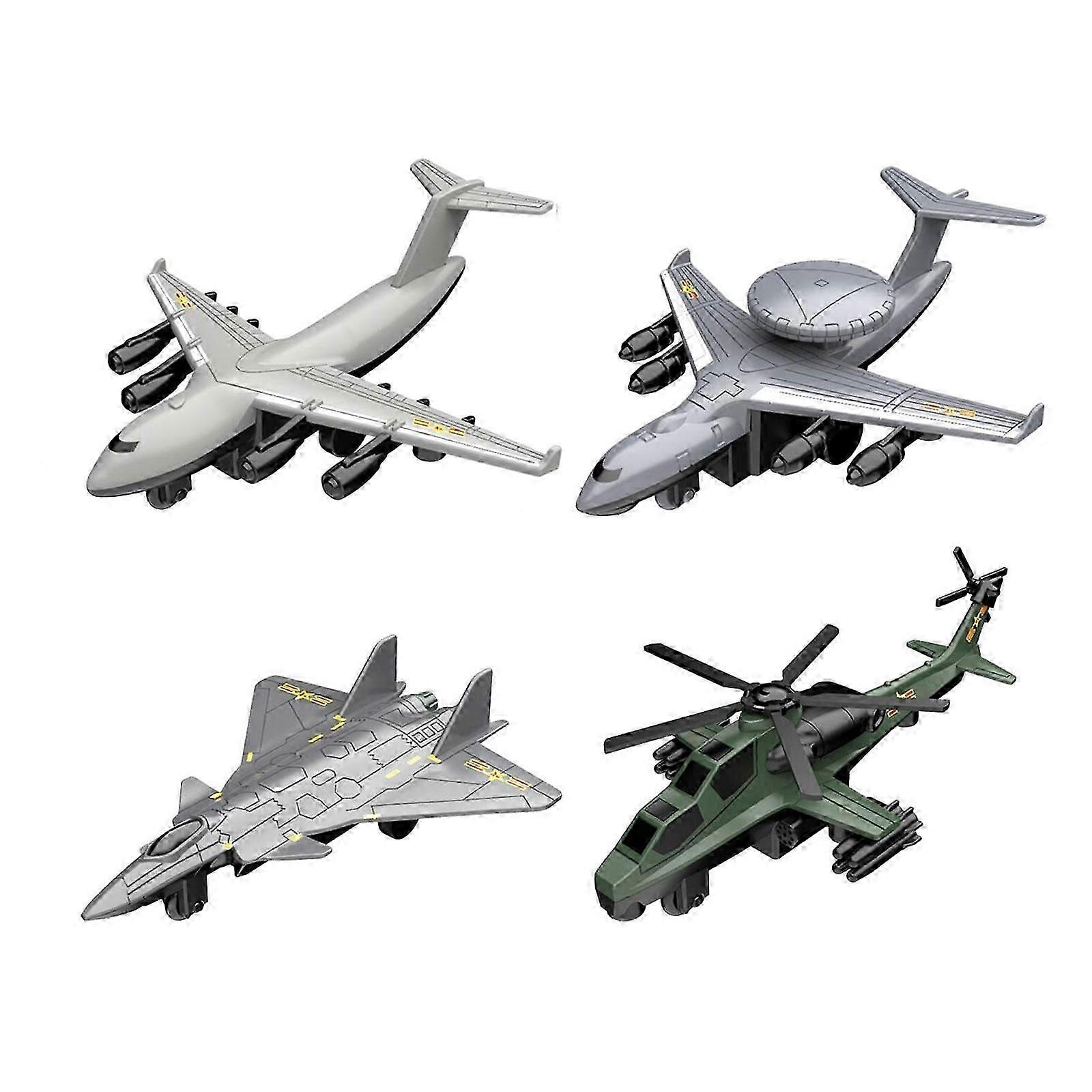 4Pcs Diecast Metal Jet Plane Pullback Mechanism Fighter Toys for Playing Bedroom