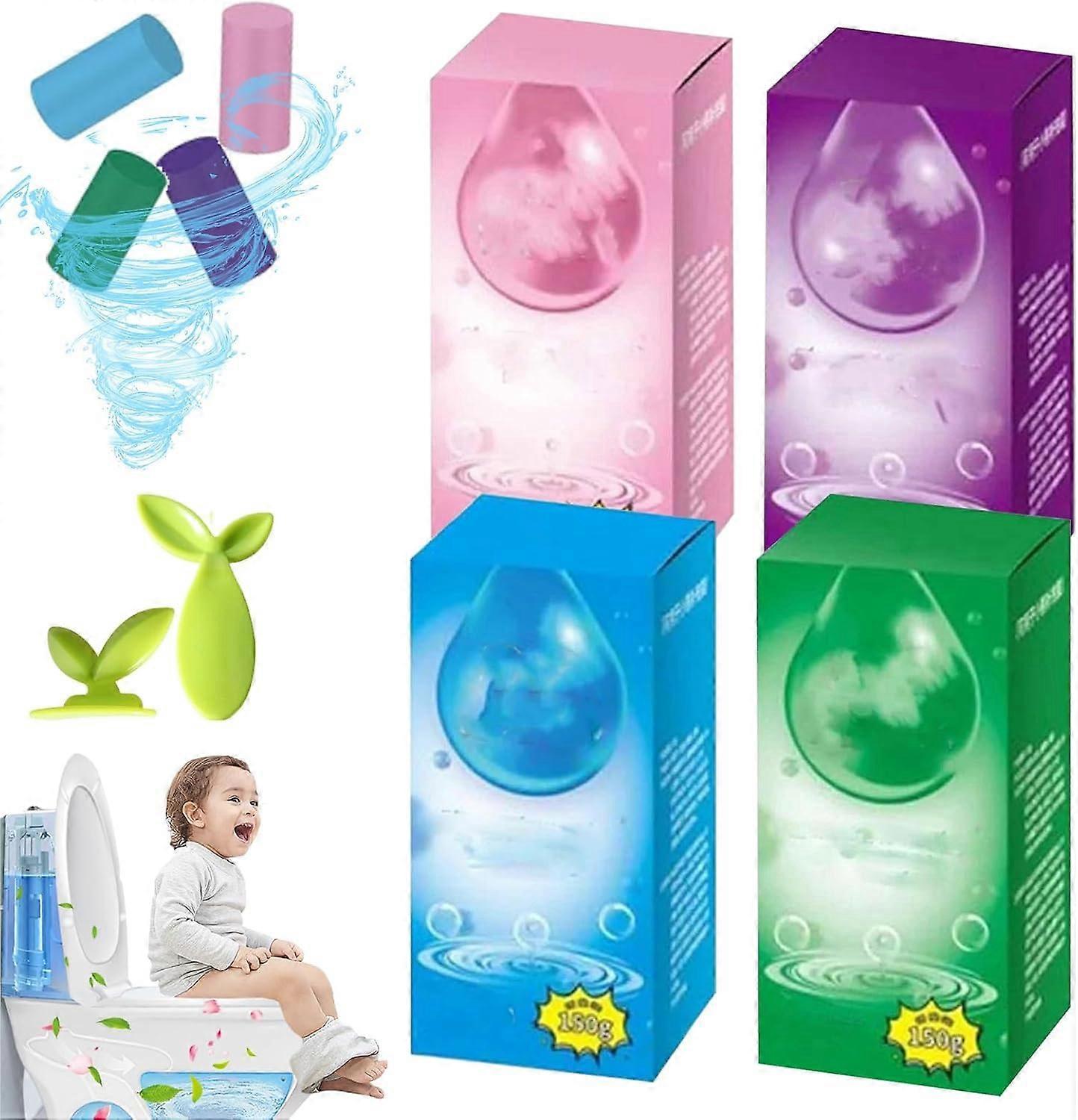 4 x Concentrated Descaling Toilet Cleaning Stick, Upgraded, Four Scents, Deep Cleaning, LongLasting Freshness (M,01)
