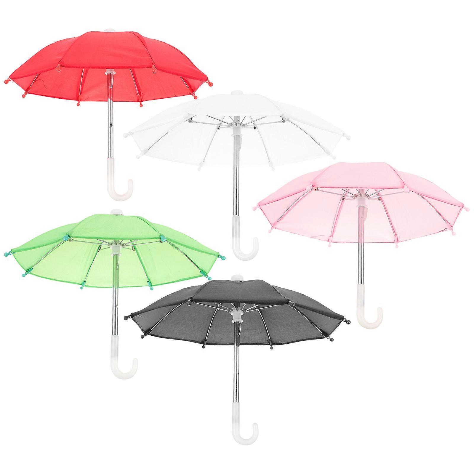 Beautiful Mini Umbrella Desktop Decors Toy Accessory Assorted Color 5Pcs