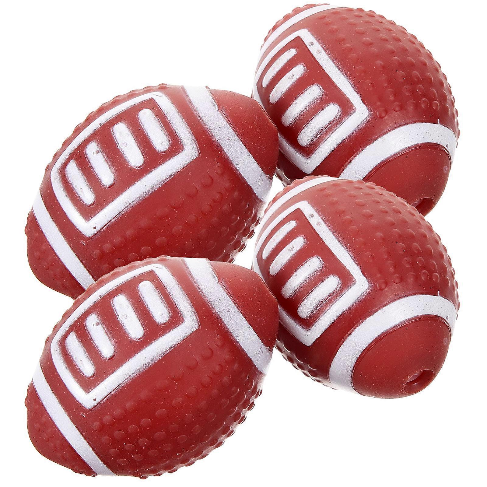 Interactive Rugby Dog Toy Rubber Material for Chewing 4Pcs Bundle