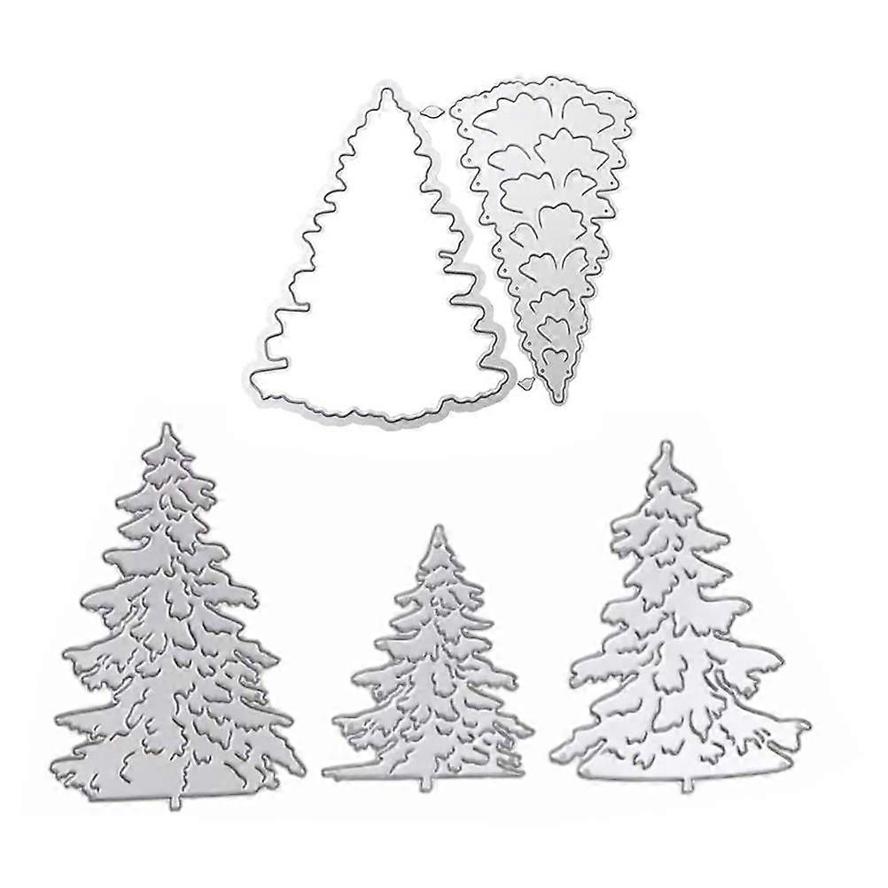 Embossing Dies Christmas Tree Cutting Dies Decorative Stencils For Memory Keeping Handmade Stainless Steel 11x8.7x0.1cm 5Pcs