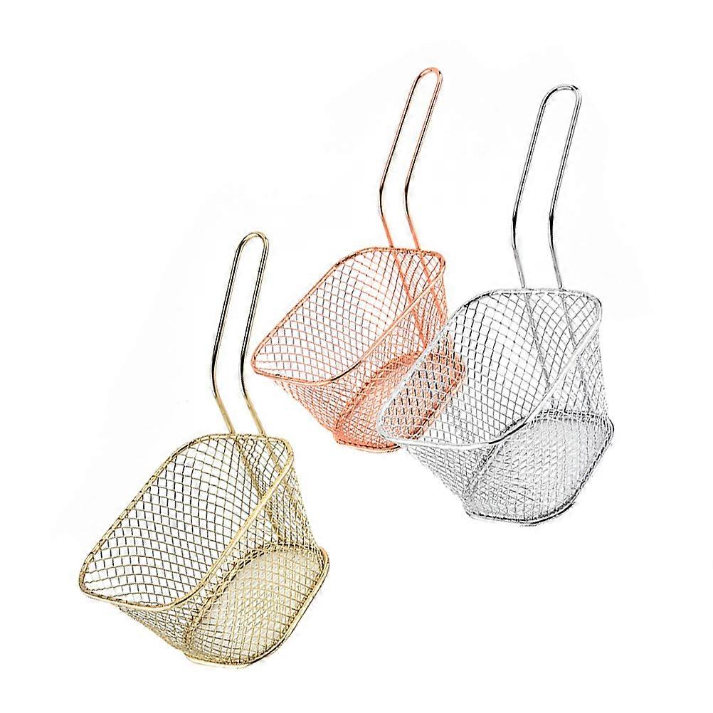 Frying Oil Draining Rack Stainless Steel Oil Drain Rack Kitchen Gadget Assorted Color 13x10cm Heat-Resistance 3Pcs