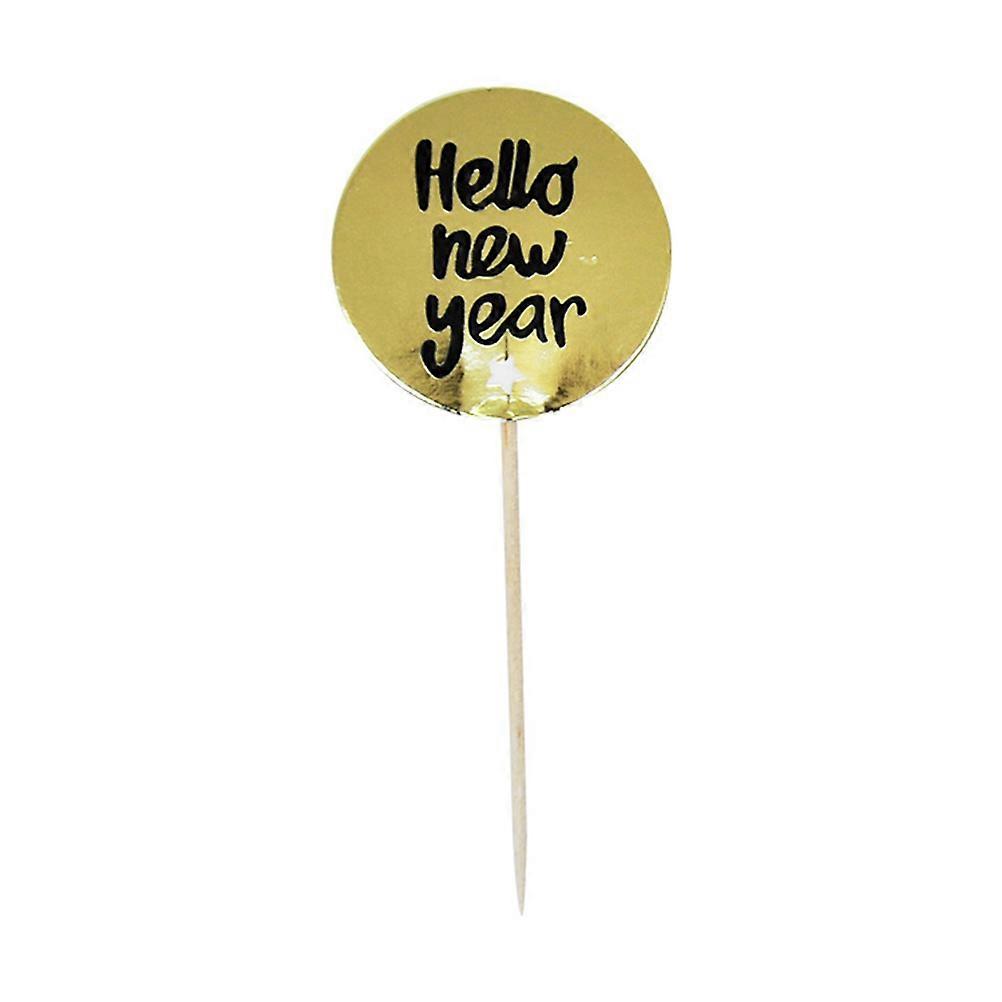 Fruit Cake Topper Square Shiny Paper New Year Party Decoration 3.5x3.5x0.05cm 30Pcs