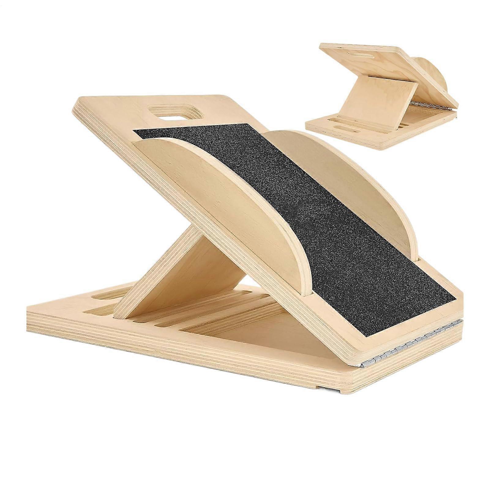 Kalb Stretching Board - Adjustable Slant Board Squat Wedge, Wooden Balance Trainer for Knee, Feet, and Heel Exercises