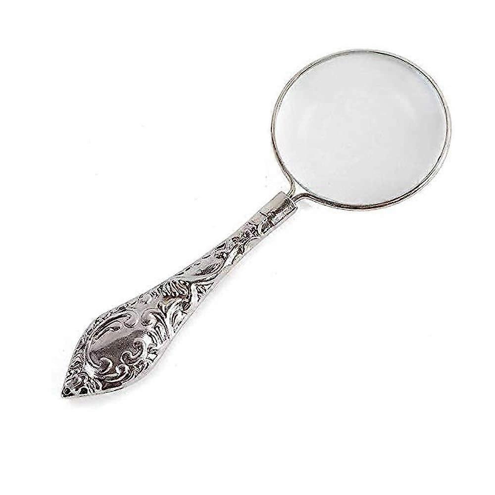 Magnifying Glass with Metal Handle, Decorative Handheld Magnifier for Desk Use, Ideal for Reading Newspapers and Fine Print