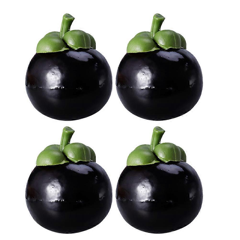 Fruit Party Decorations Simulation Fruits Black Color Realistic Design for Window Display 6.3X6.3CM 4Pcs