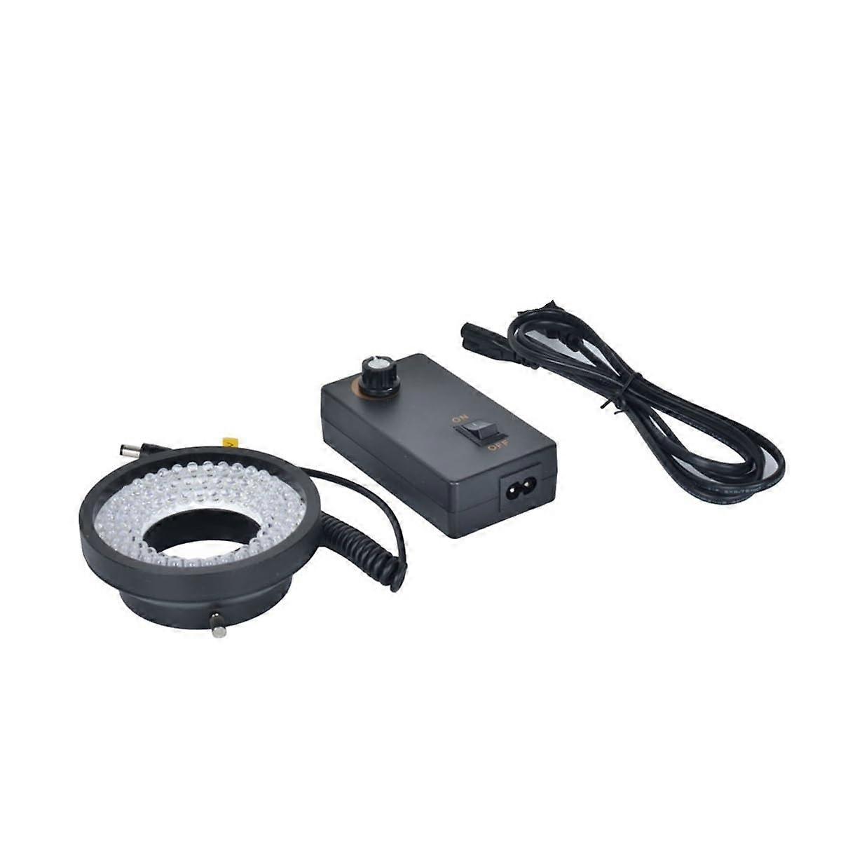 LED Ring Light Illuminator Lamp For Industrial Stereo Microscope 96-LED Adjustable Camera Magnifier Compatible