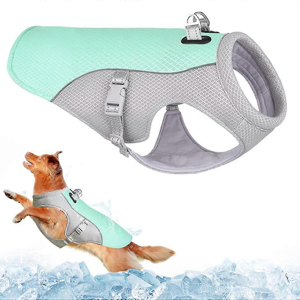 Adjustable Breathable Mesh Dog Cooling Vest with Reflective Strip | Summer - Ready for Small, Medium & Large DogsBlue-S
