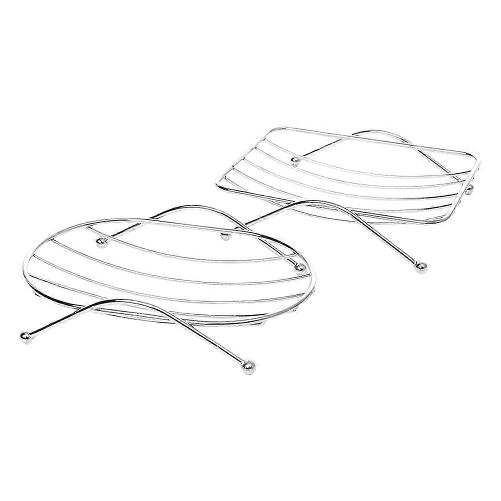 Stainless Steel Soap Rack with Drain Design for Bathroom and Home Silver Oval or Square Each Pattern 1pcs