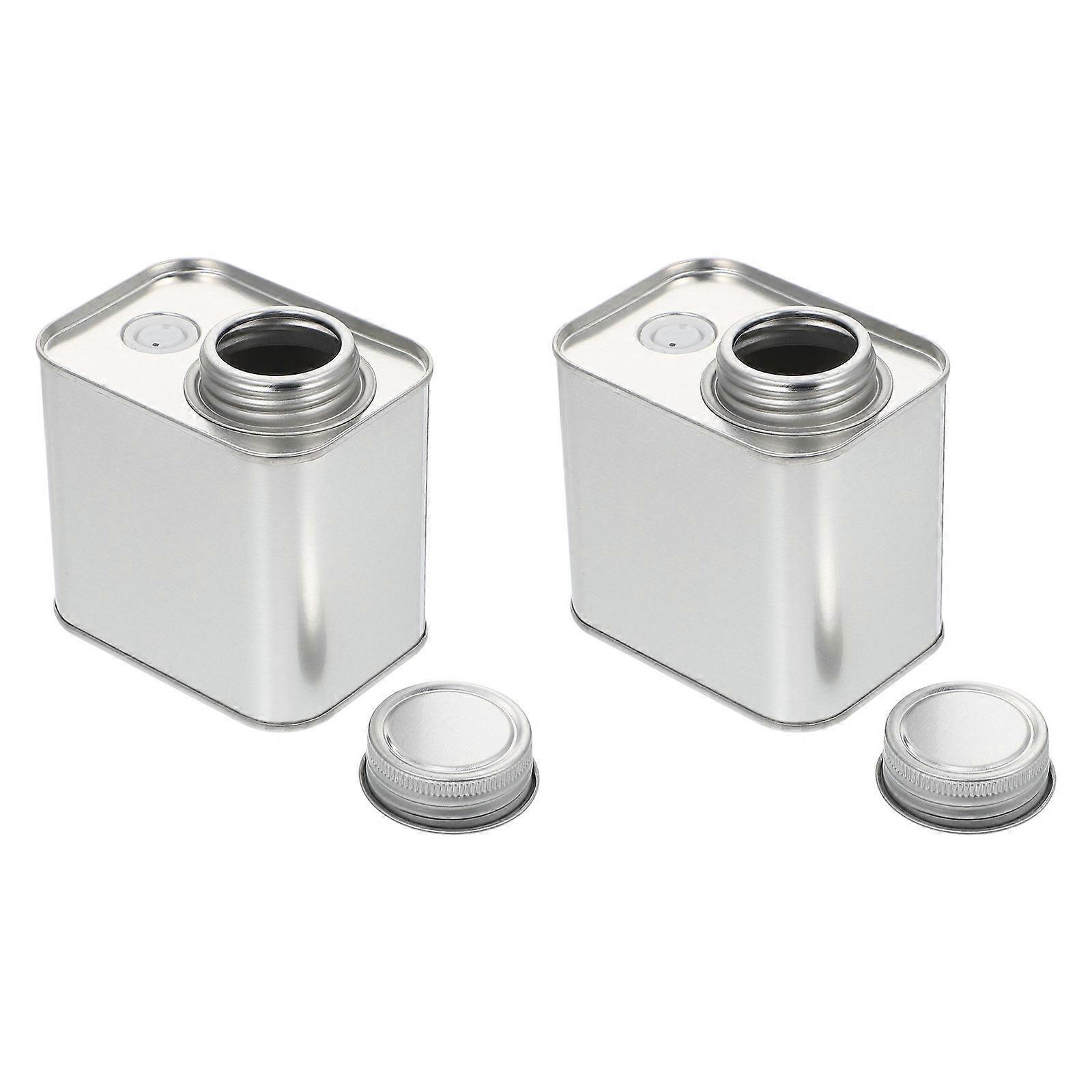 2Pcs Tinplate Tea Storage Containers Practical Cans Holders