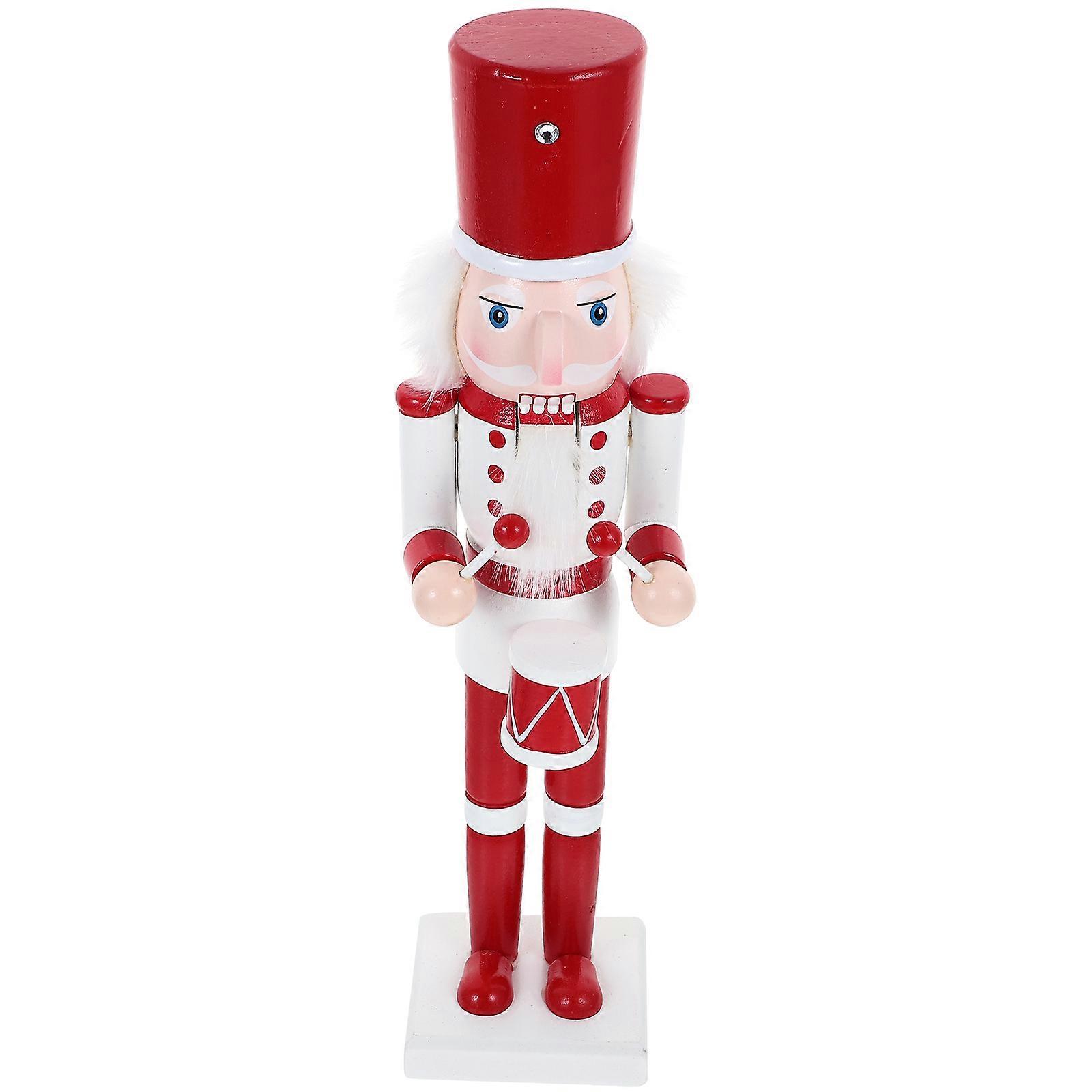 Nutcracker Craft Cartoon Nutcracker Soldier Tabletop Nutcracker Ornament Home Decoration Classic Christmas Design Wood 1 Pcs