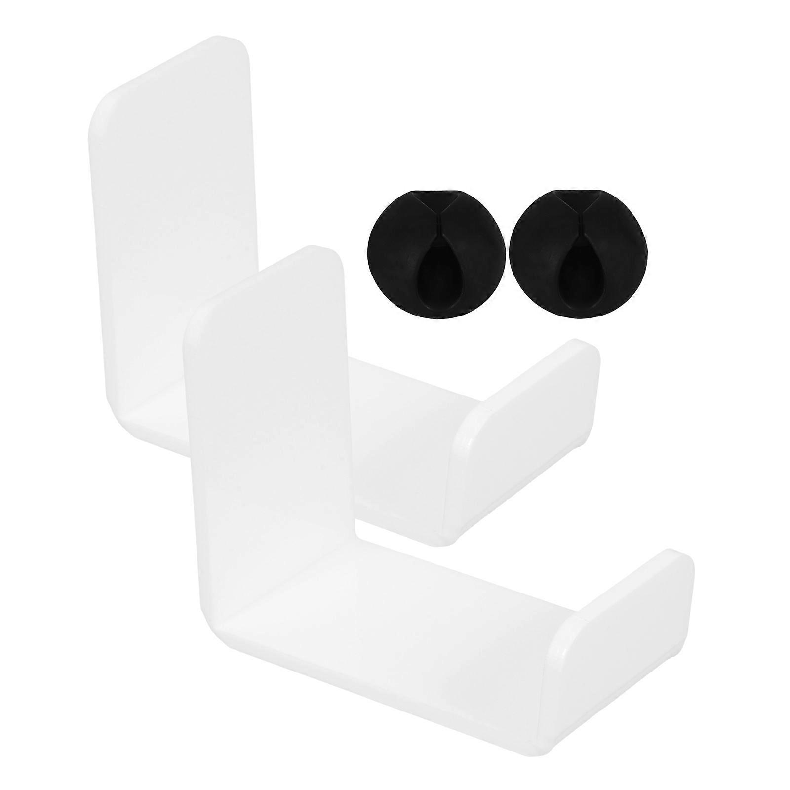 Wall Mounted Headset Holder 2 Pack – Compact Headphone Stand for Home or Office Use – Keeps Desks Organized and Earphones Protected
