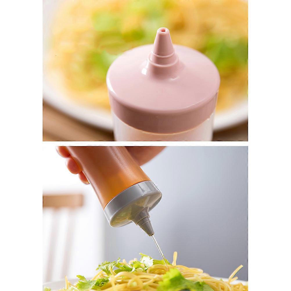Pink Squeeze Bottle for Sauce Storage Made of PP Food Safe with Removable Head 3 Pieces