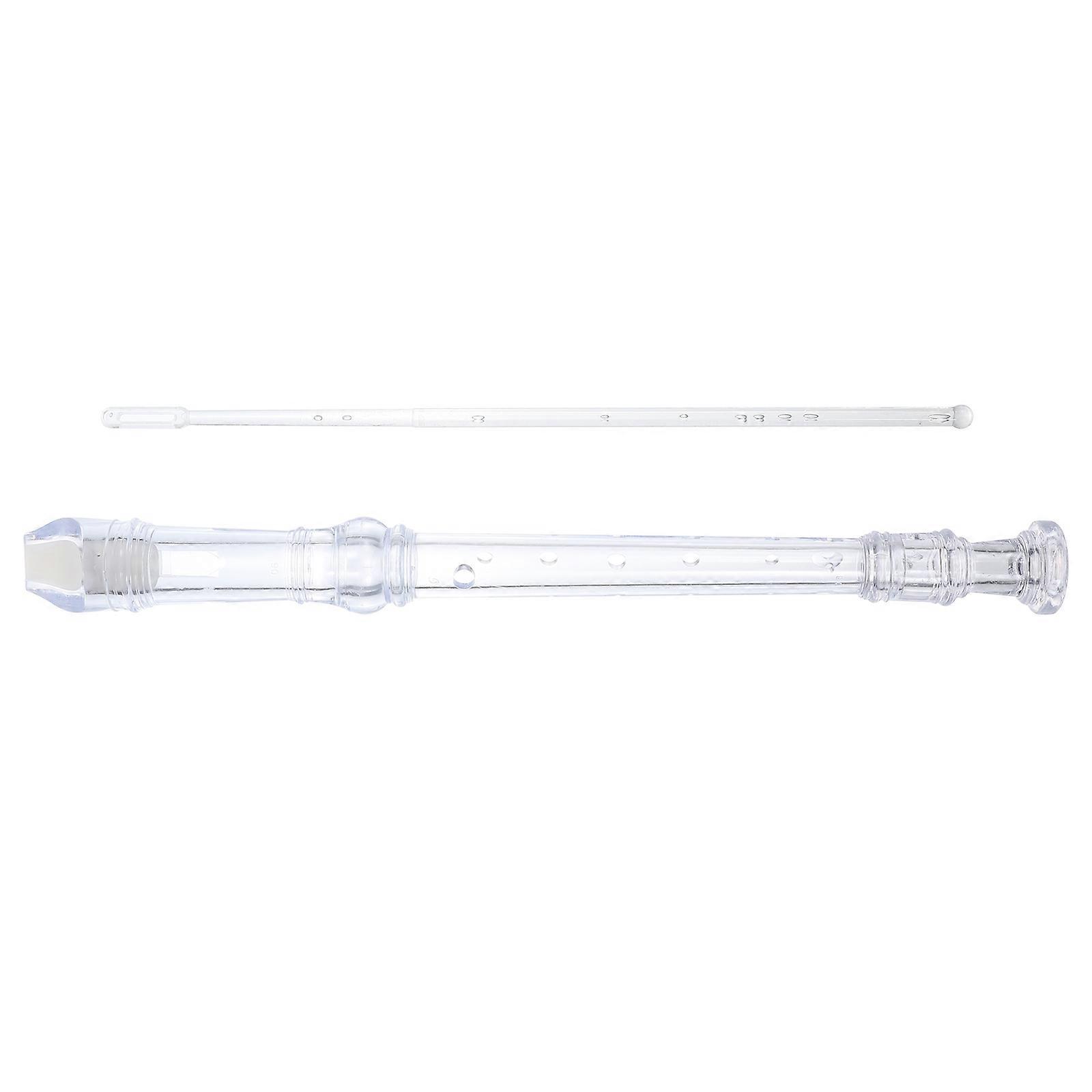 Abs Key Recorder Flute with Cleaning Rod and Instruction Manual, Transparent Wind Instrument for Beginners, Suitable for Classroom, Stage, and Band