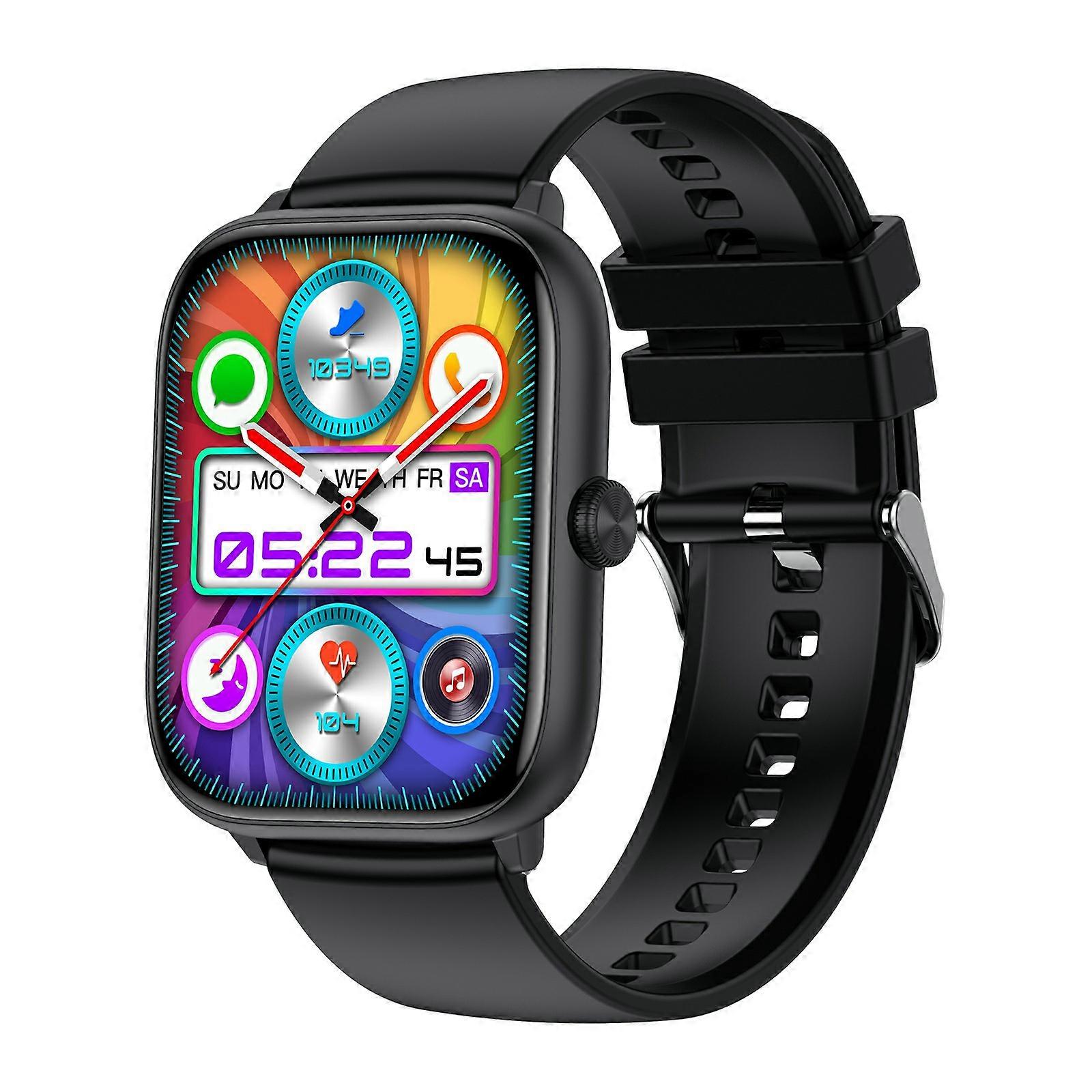 TKdaddy T22 2.06" AMOLED Screen Smart Watch with Bluetooth-compatible Calling, Encoder, Multi-Mode Sports Black