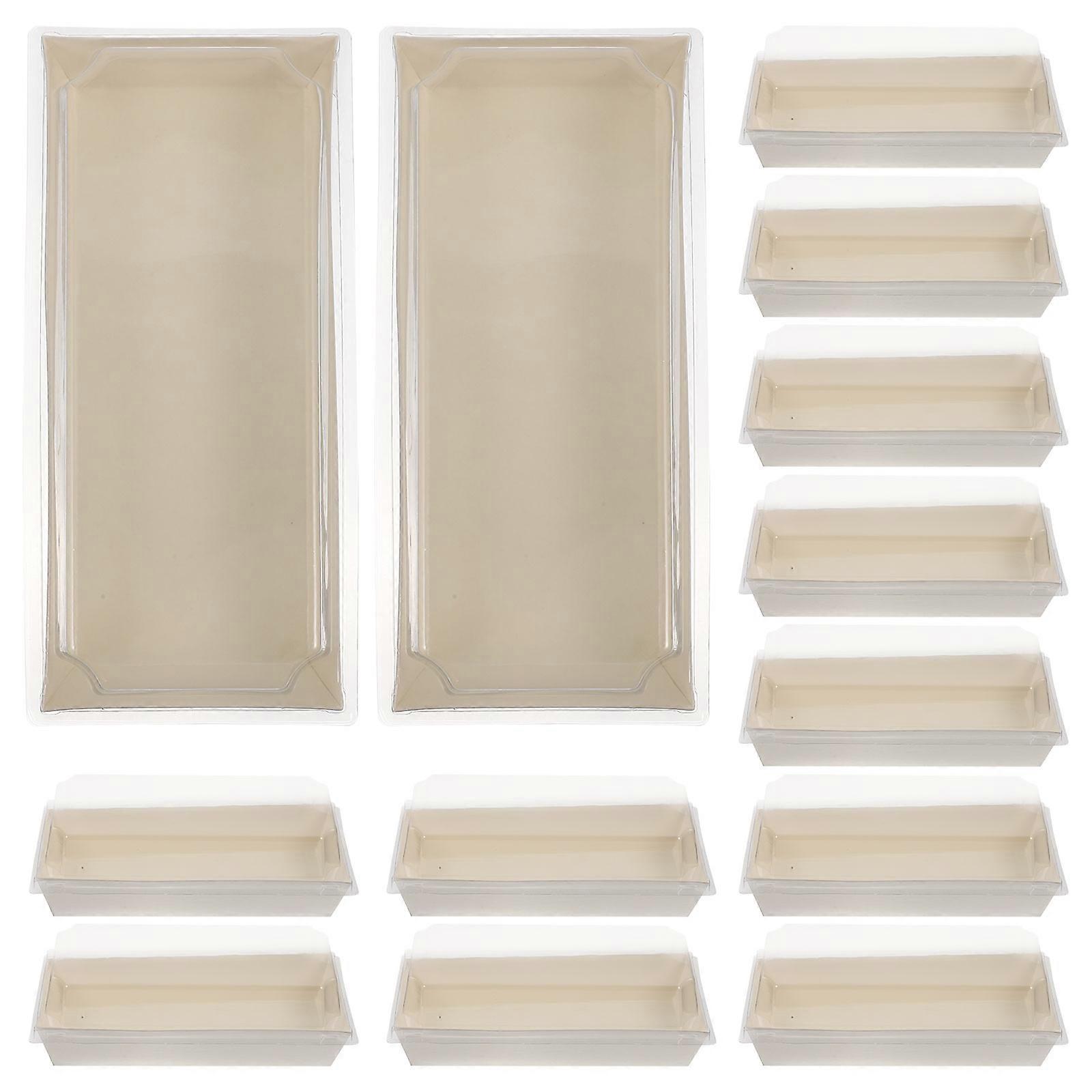 Sandwich Paper Box Food Storage Rectangular White 50Set