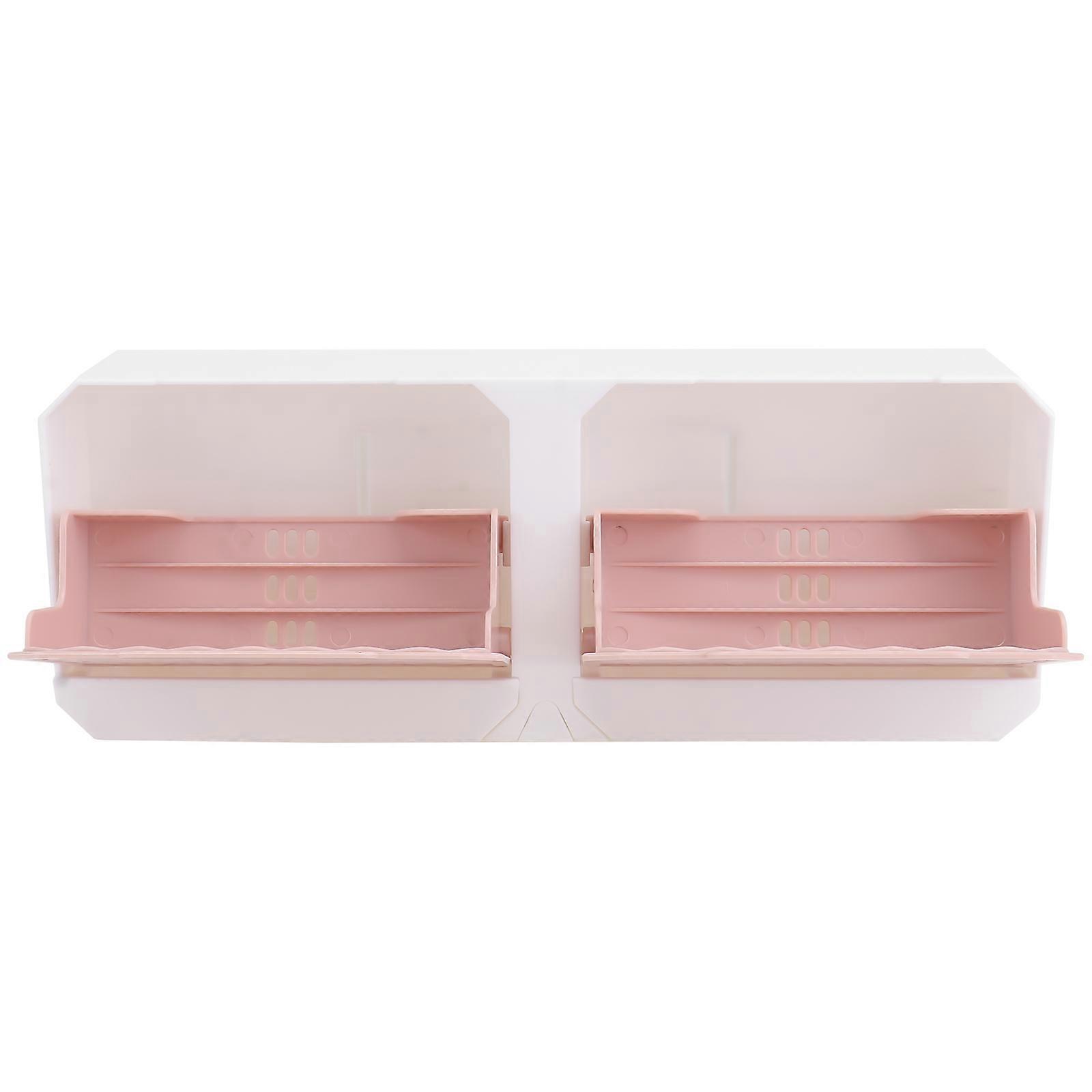 Pink Wall Mounted Soap Dish HIPS Material Draining Design Ideal for Bathroom Shower Size 1Pc