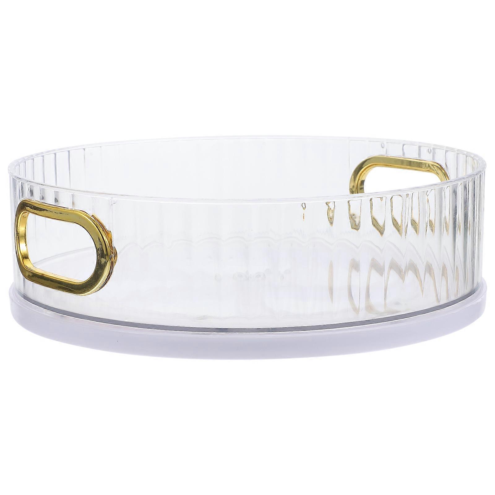 Transparent Plastic Rotating Makeup Organizer with Ample Storage Space for Skincare and Perfume