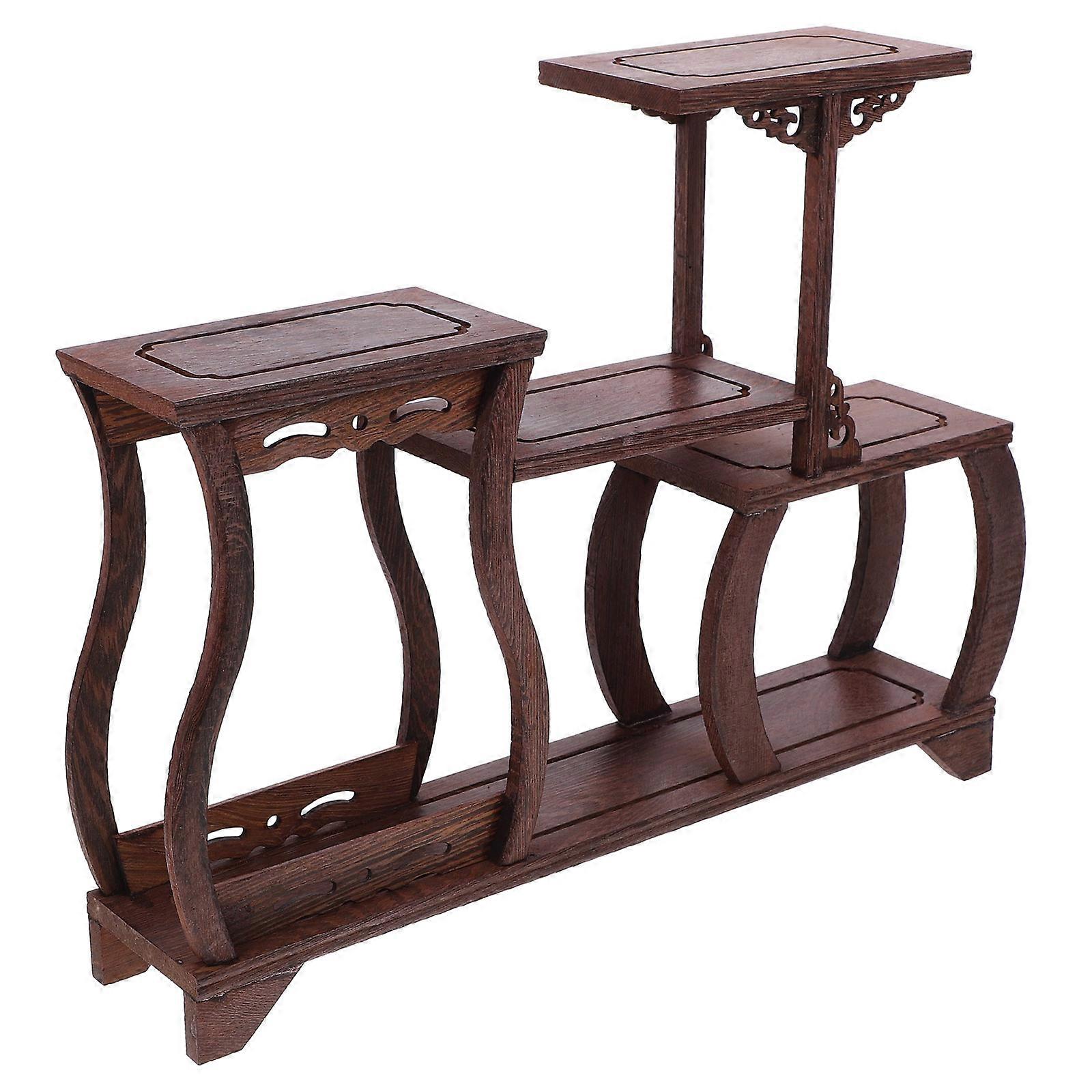 Display Stand For Figure Multi-Layered Wood Stand Chinese Style .00X28.50X7.50CM 1Pack