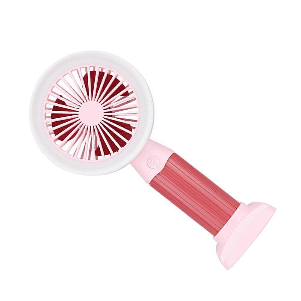 Compact Handheld Fan Mini Desktop Fan For Home School Office Outdoor Usage In Elegant Pink Color With Strong Cooling Function 1Set