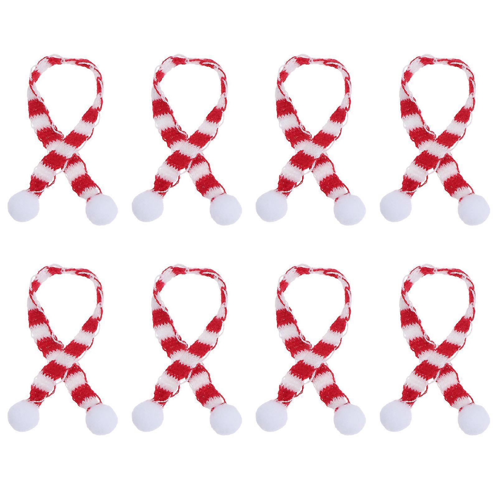 Mini Craft Scarves 8 Pcs 1x23cm Decorative Accessory For Doll Clothes Christmas Gathering Colorful