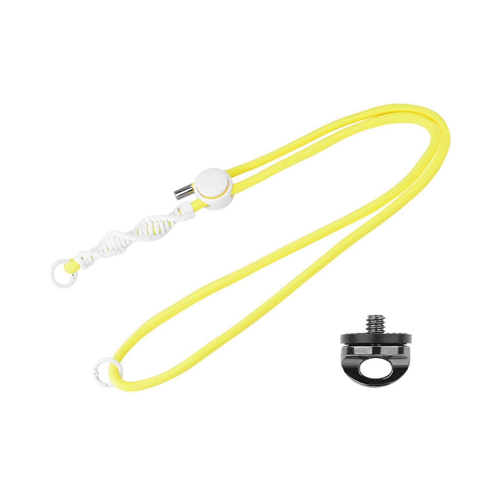 Adjustable Camera Neck Strap for Action Cameras with QuickRelease Buckle and 71–123 cm Nylon Rope for Action Cameras, Yellow Color.