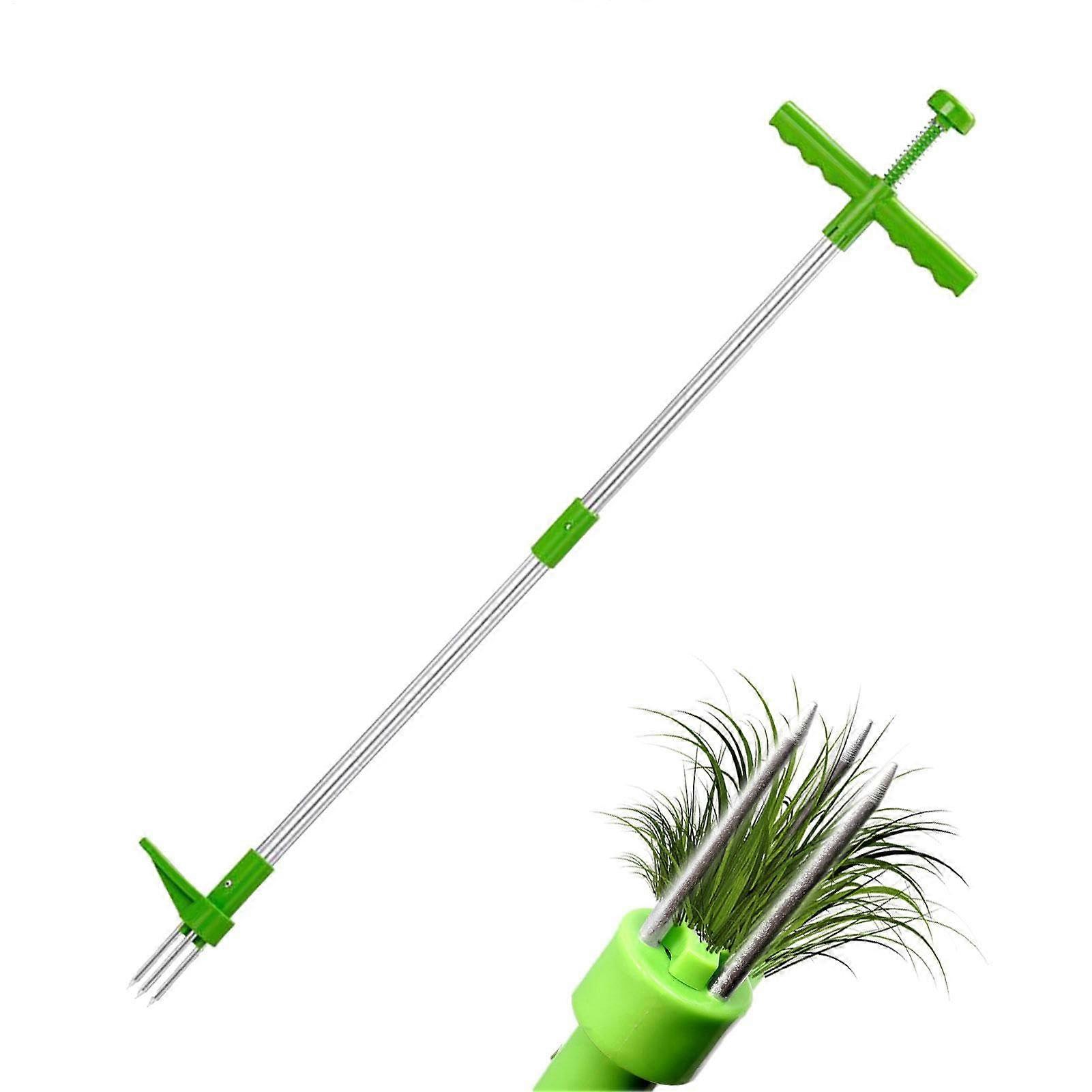 Weed remover, garden weeder, adjustable hand weeding tool for garden, stepandtwist hand weeder with long handle for garden, lawn, dandelion.