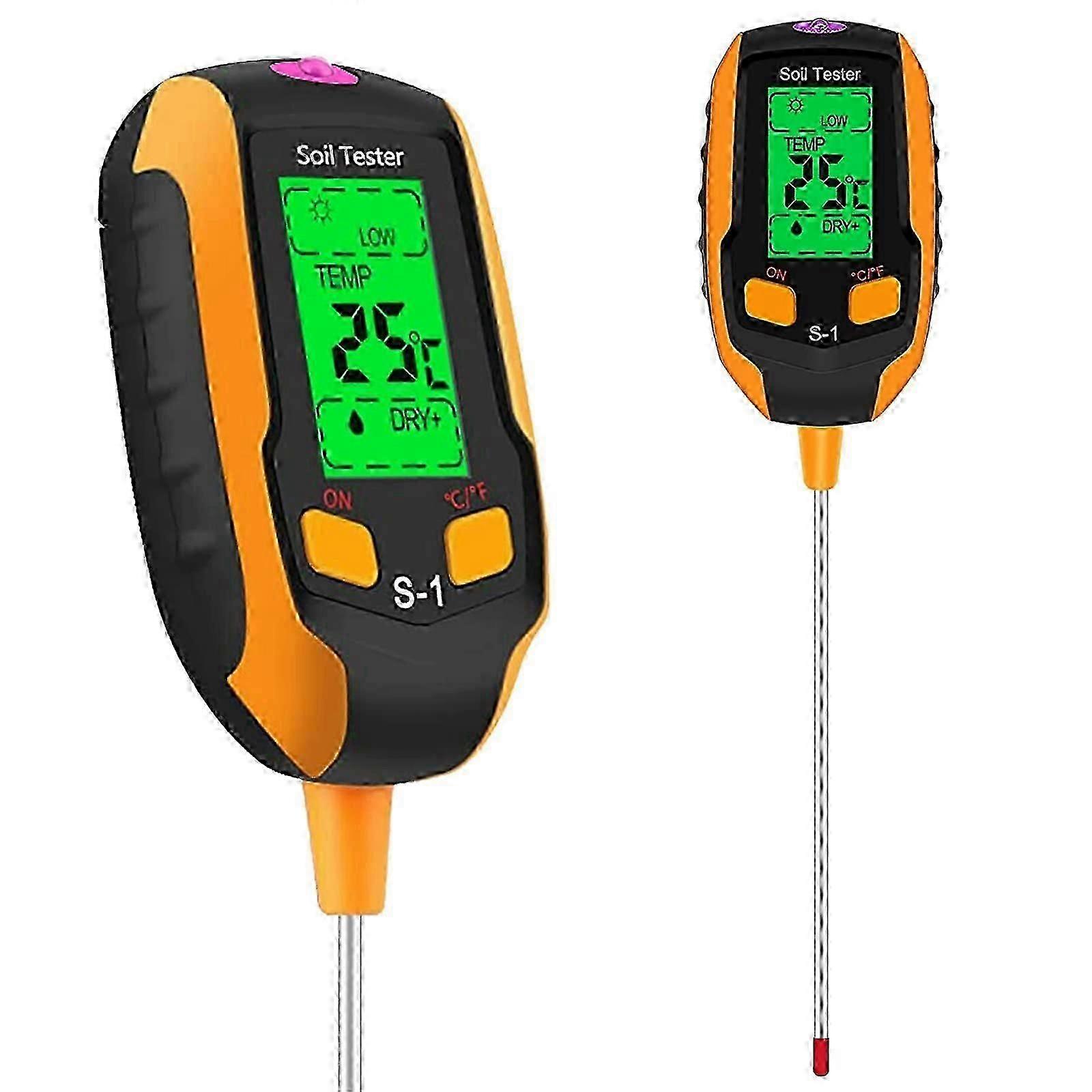 New product,2022 Upgraded 4-in-1 Soil Moisture Meter ,Digital Plant Temperature/Soil Moisture/PH Meter/Sunlight