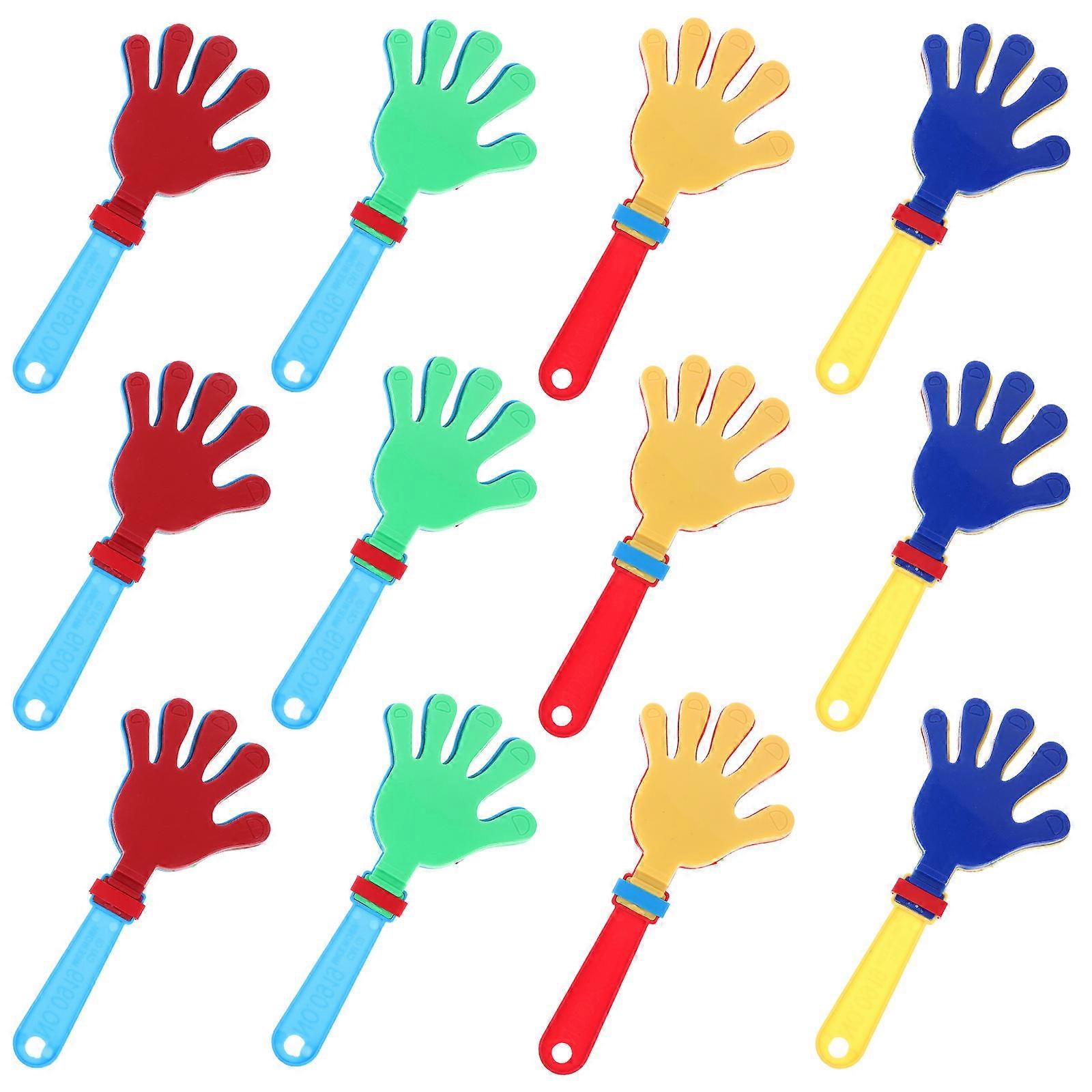 Plastic Hand Clappers for Kids Playing Fun Toys Party Favors Bright Assorted Color 12pcs