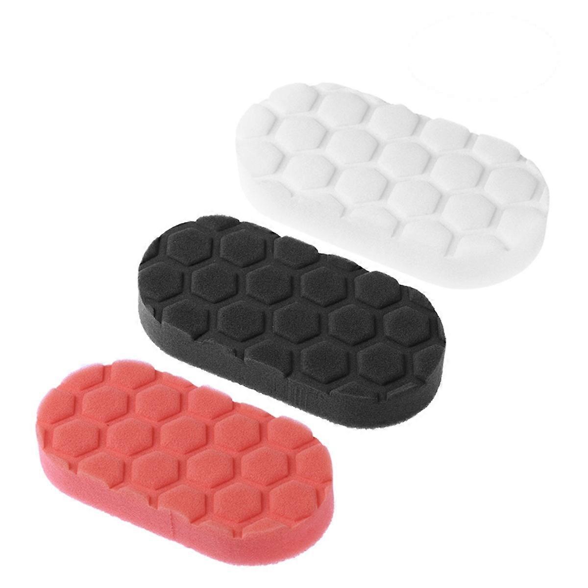 Car Waxing Sponge Applicator Pads for Vehicle Glass 3Pcs Assorted Color