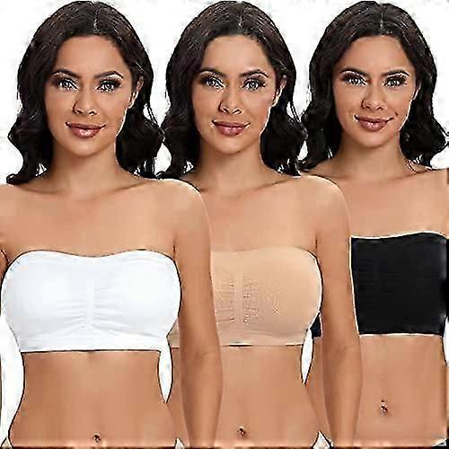 3 قطع حمالة صدر باندو مبطنة للنساء ، حمالات قابلة للإزالة وسادات أنبوبية قمم حمالة صدر ، حمالة صدر باندو نسائية مبطنة حمالات بدون حمالات