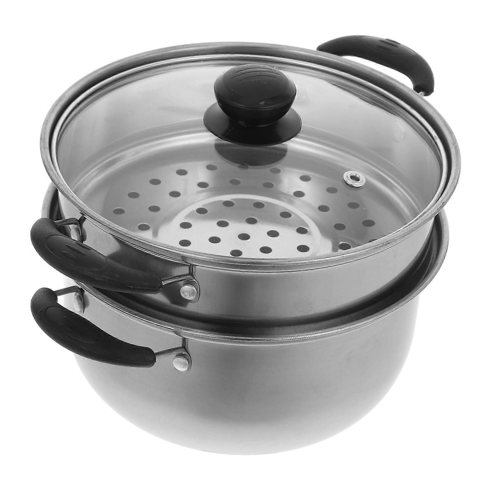 Steam cooking pot Multifunctional soup pot with steaming basket Durable, shatterproof, and rust cooking pot for home and restaurant