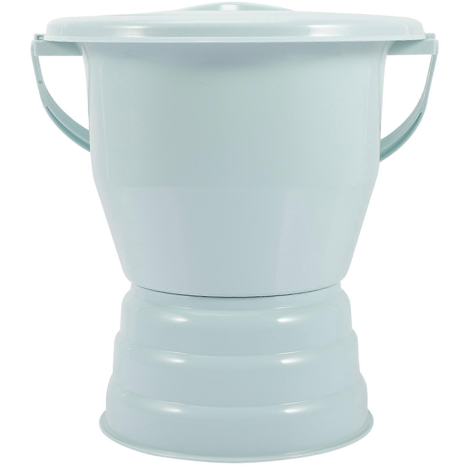Sky-blue Plastic Urinal Pot with Lid for Night Use Thickened Durable Material 7.87"x5.9"x4.33"