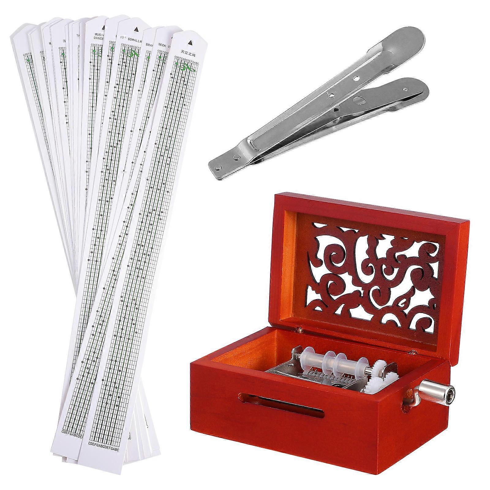 Mechanical DIY Windup Music Box For Indoor Use Perfect For Friendship Gifts With Red Color 1Set
