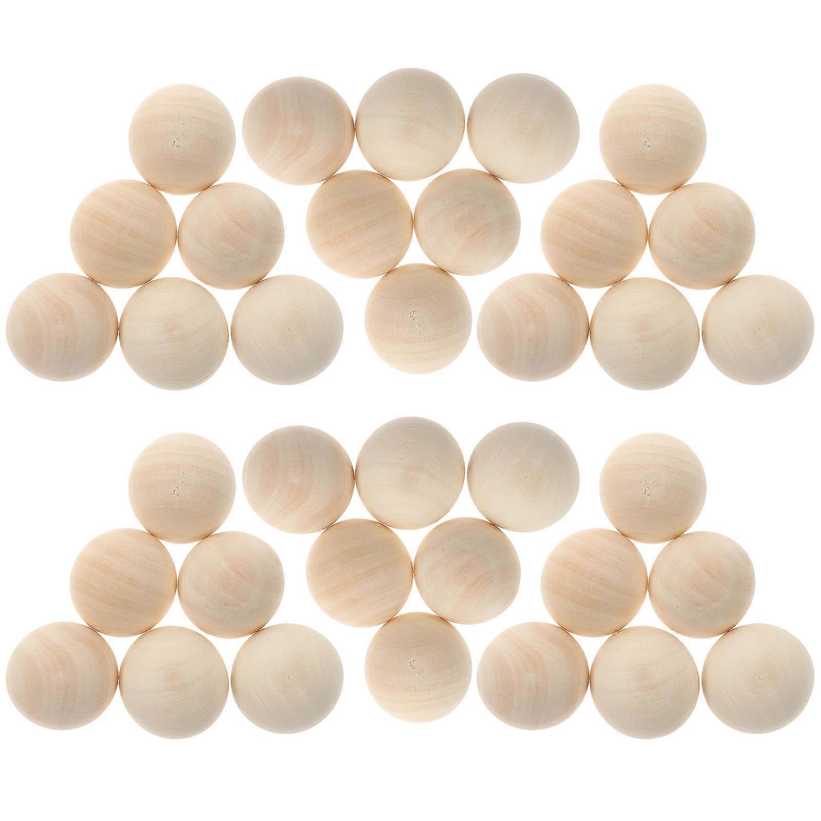 Durable Wood Craft Beads for DIY Use Khaki Half Balls Smooth Surface Safe to Paint 100pcs