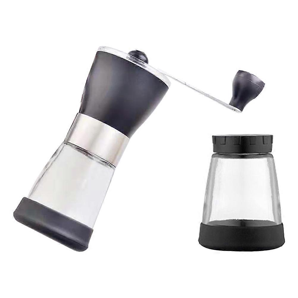 Manual Coffee Bean Grinder with Stainless Steel for Home Kitchen Use Black Compact Design