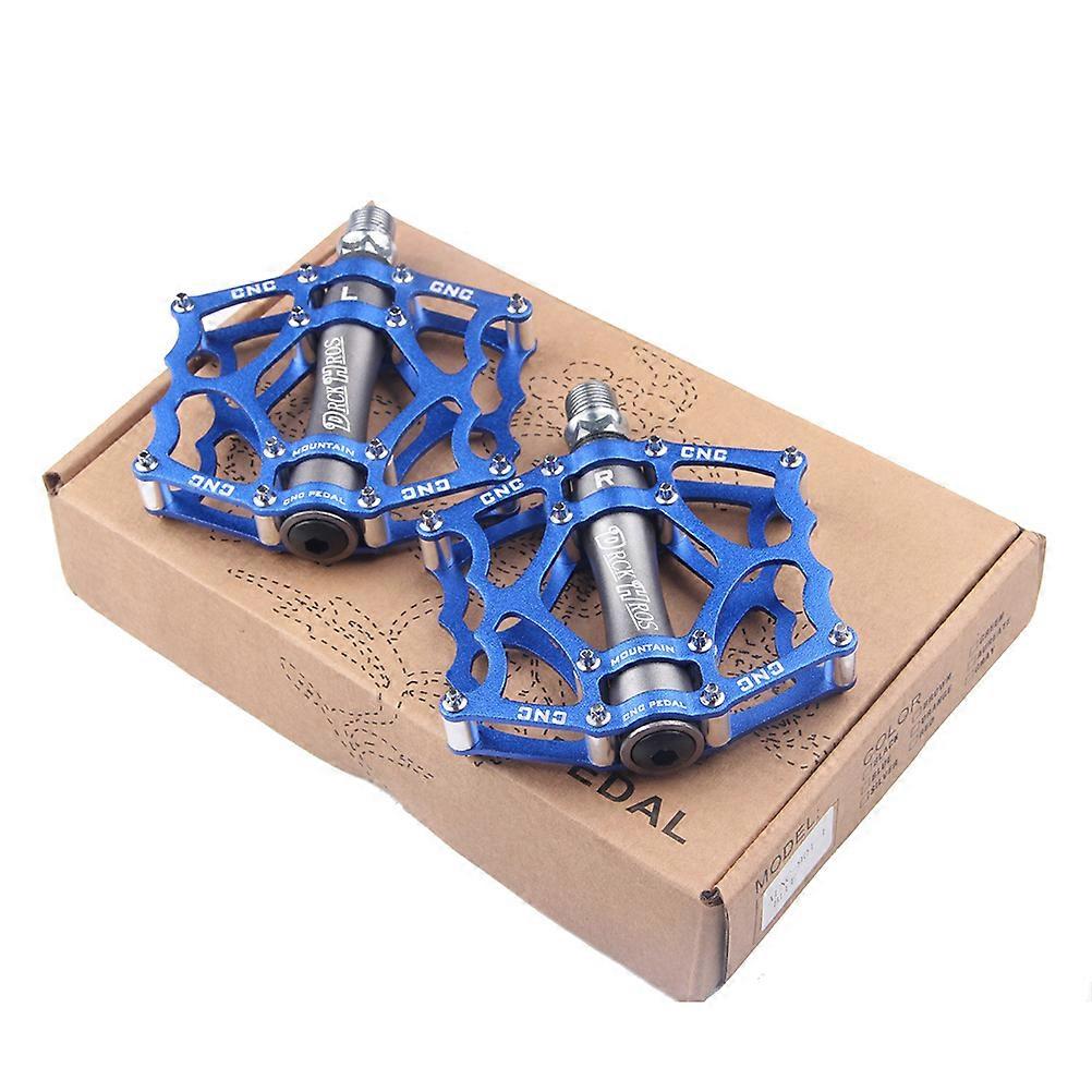 1 Pair Aluminum Alloy Bike Pedals Waterproof Suitable For Cycling Parts Blue Color With CNC Cutting Technology
