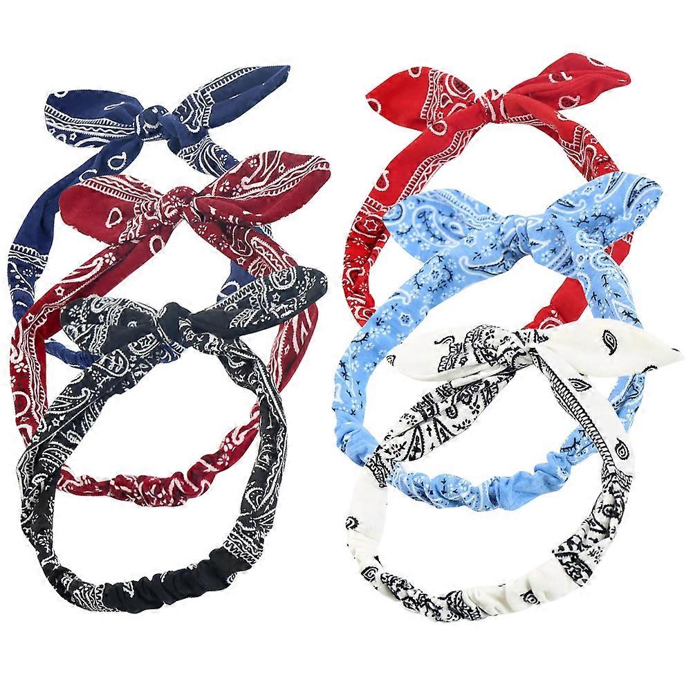 Assorted Color Hair Accessories 6Pcs Bunny Ear Hair Scrunchies For Parties And Daily Wear Elastic Ponytail Holders
