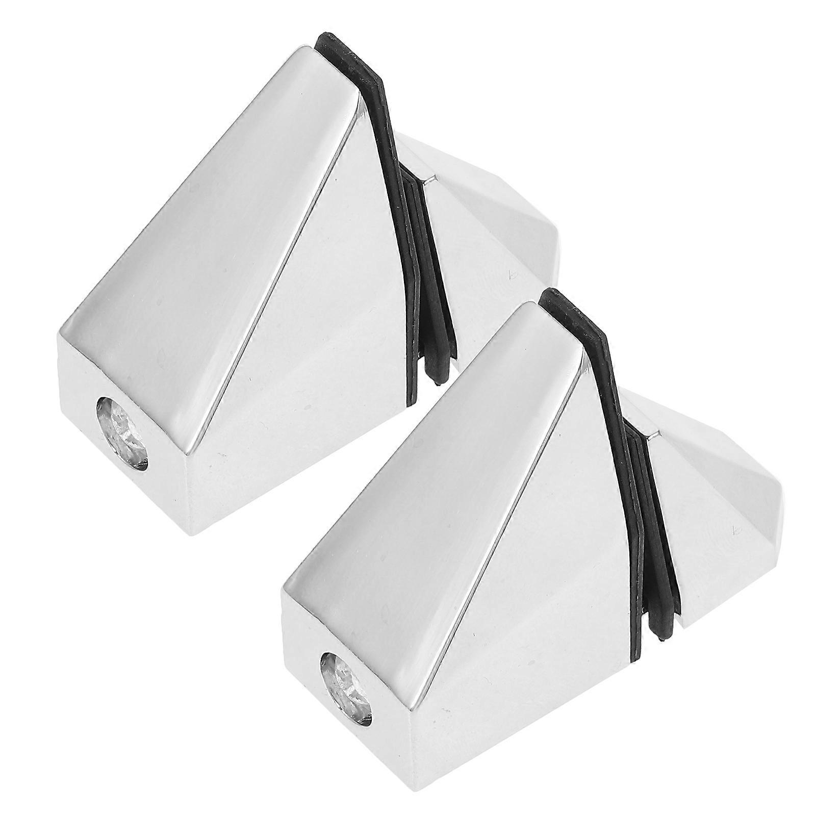 2Pcs Metal Glass Shelf Supports Designed For Bathroom Use Providing Stable Fixation With A Smooth And Bright Surface
