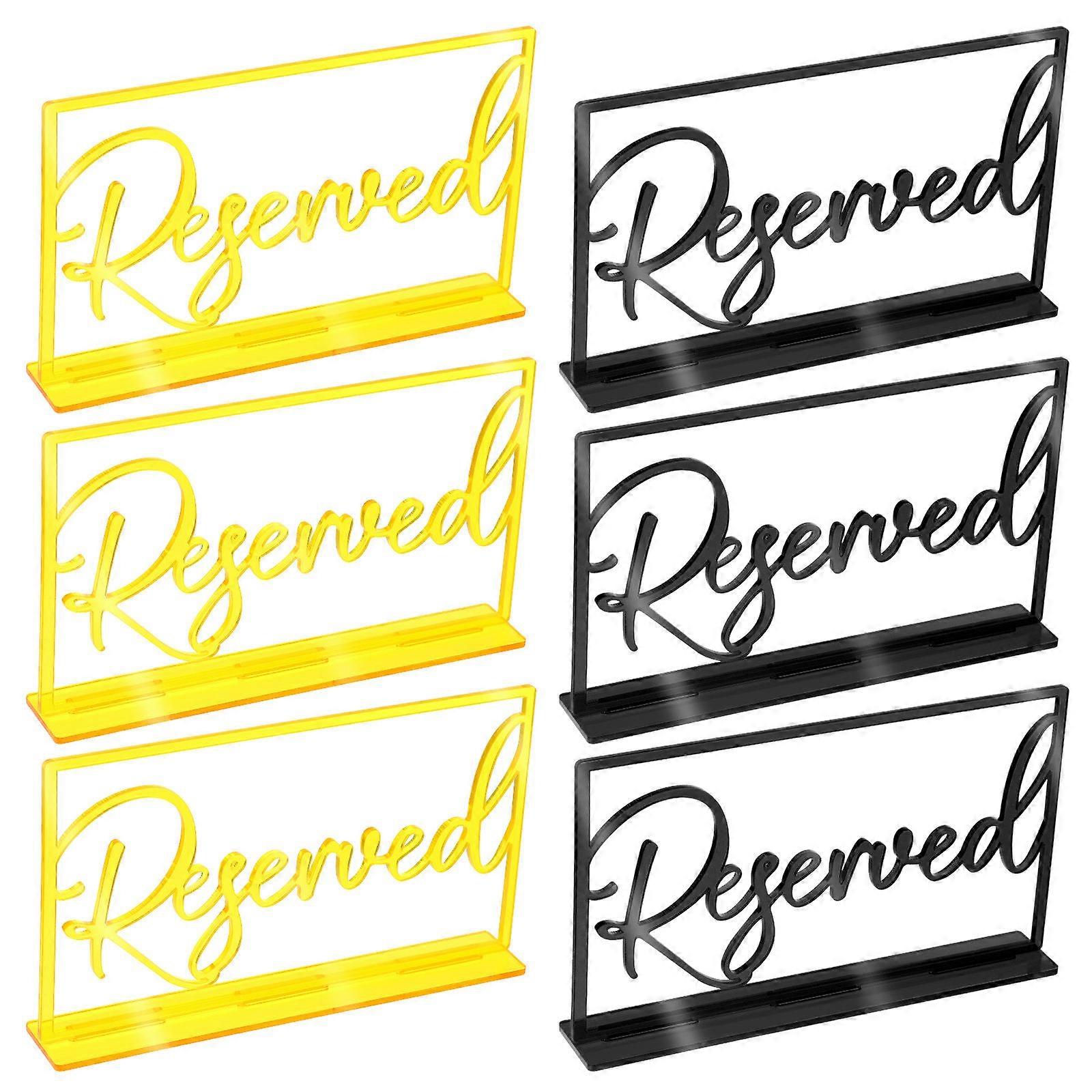 Decorative Reserved Signs 6Pcs Acrylic Reserved Table Sign Simple And Elegant Design Suitable For Weddings And Events